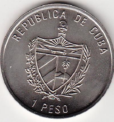 Beschrijving: 1 Peso FISH VACA ANIL Coloured